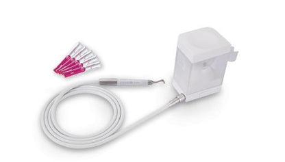 Varios Combi Pro Prophy Set mit Pulverstrahlgerät und Zubehörteilen.