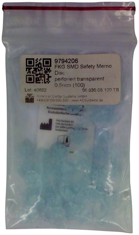 Safety Memo Disc 0,5mm transparent 100er in Kunststoffverpackung