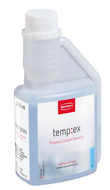 250 ml Flasche temp:ex Reinigungsflüssigkeit zur Entfernung von Zement.