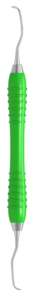 Grüner Colori Kürette GRACEY Standard Figur 11-12 mit ergonomischem Griff.