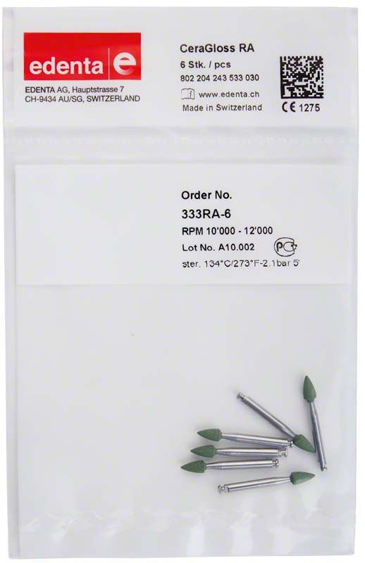 CeraGloss grün Spitze in Verpackung mit Produktinformationen.