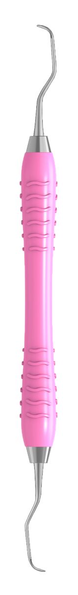 Pinkfarbene Colori Kürette GRACEY Standard Figur 5-6 mit ergonomischem Griff.