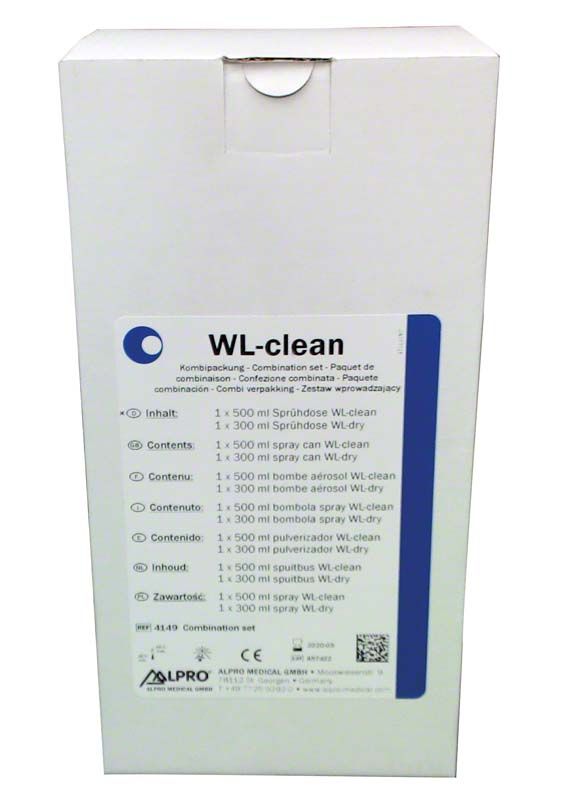 WL-clean Kombipackung zur Instrumentenpflege und Hohlkörperdesinfektion.