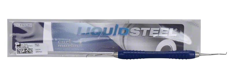 Blaues Colori Universal Kürette Figur M23A mit Verpackung.