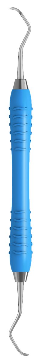 Hellblaue Colori Universal Kürette Figur M23A mit ergonomischem Griff.