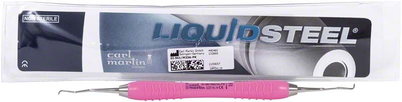 Colori Universal Kürette Figur M23A mit pinkem Griff in Kunststoffverpackung.