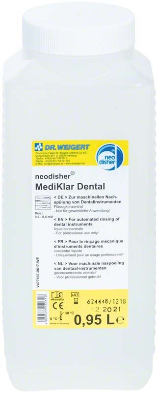 neodisher® MediKlar Dental Flasche 950ml mit gelbem Etikett.