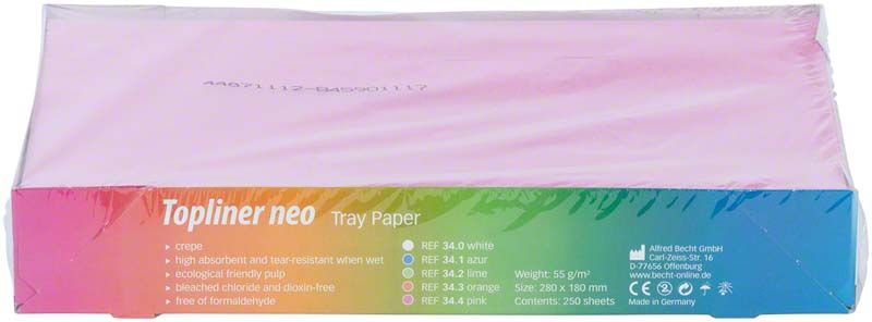 Tablettauflage Topliner neo 18 x 28cm in Rosa, 250 Stück.