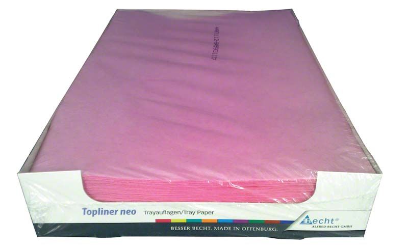 Topliner neo Trayauflagen in orange, Verpackung mit 36 x 28 cm Größe.