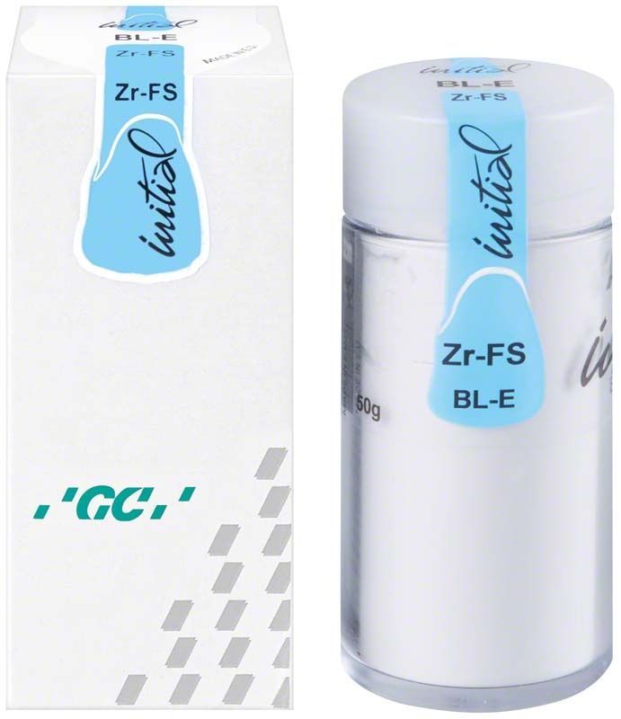 GC Initial Zr-FS Bleach Enamel 50g BL-E in weißer Verpackung.