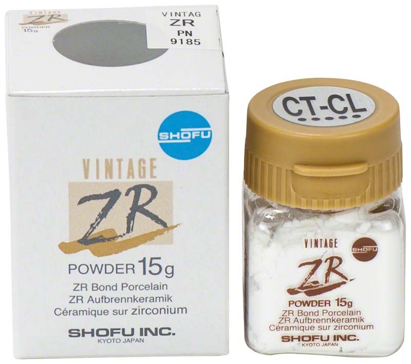 Vintage ZR Cervical Transluzent CT-CL 15g mit Verpackung und Glasbehälter.