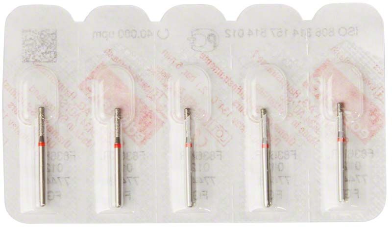 Diamant FG 836KRF 012 Zahnbohrer in Blisterverpackung.