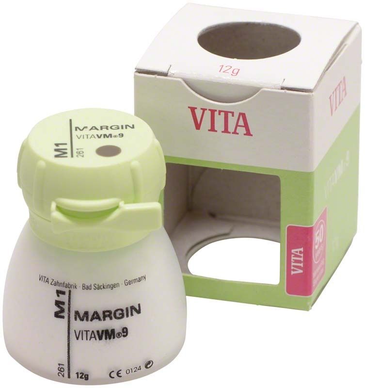 Zahnkeramikpulver VM9 Margin 12g M1 mit Verpackung.