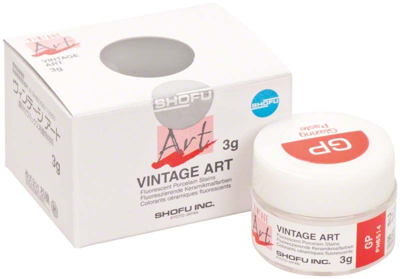 Dose und Verpackung der VINTAGE Art Glazing Paste von Shofu Inc.