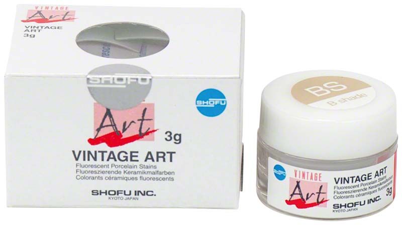 Vintage Art Color Stains BS Keramikfarbe im 3g Behälter und Verpackung.