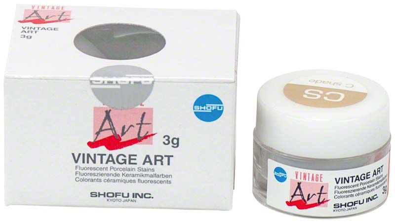 Vintage Art Color Stains CS in Verpackung mit Tiegel und Beschriftung.