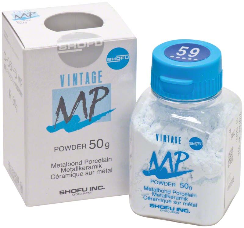 Vintage MP Standard Schneide 50g Pulver in weißer Flasche mit blauer Kappe.