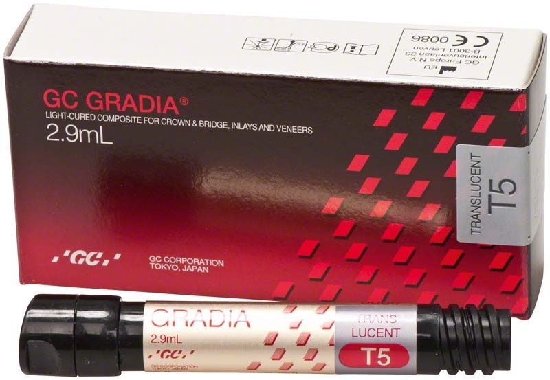 Gradia Translucent T5 Komposit, 2,9 ml Tube mit Verpackung.