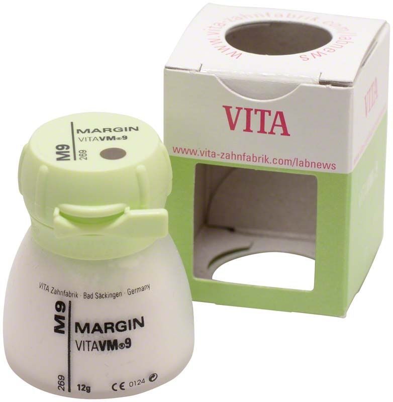 VM9 Margin 12g M9 Keramikpulver in grüner Verpackung.