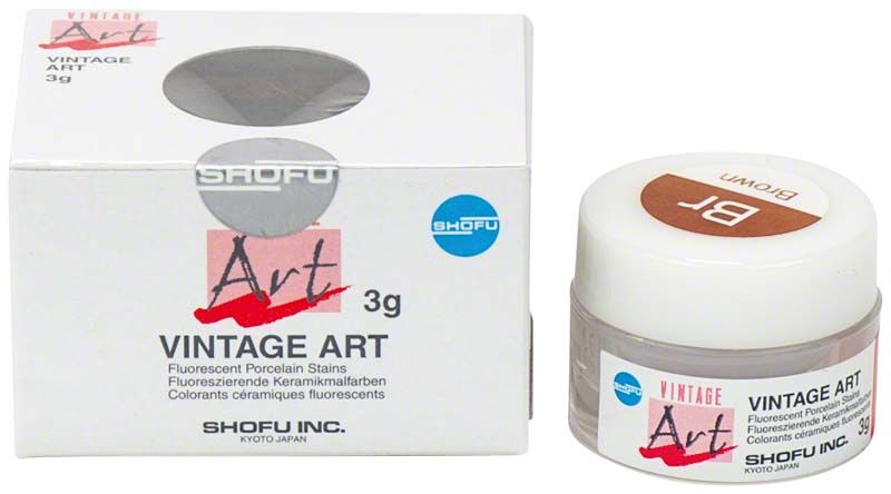 Keramikfarbe Vintage Art Color Stains Br in brauner Verpackung und Dose.