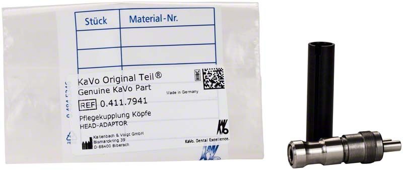 Pflegekupplung für INTRA-Köpfe mit Schalthülse und Verpackungsetikett.