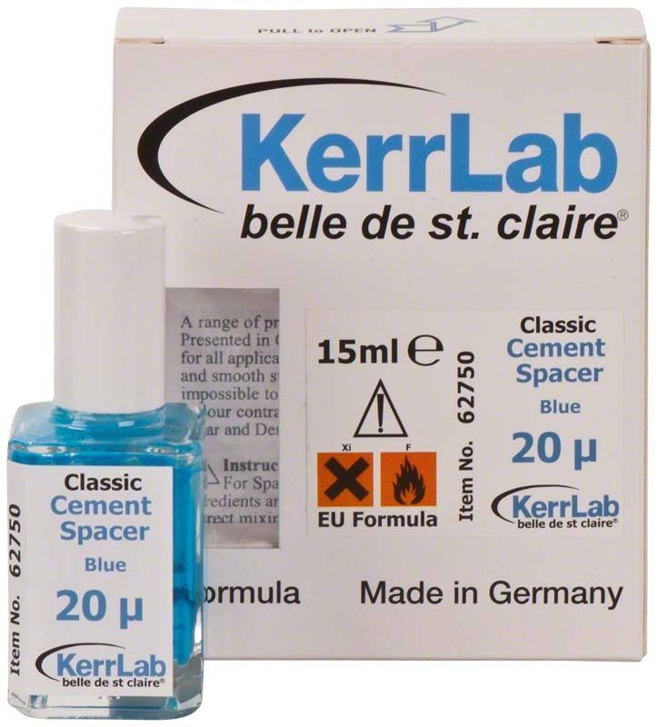 KerrLab Spacer Versiegler Härter in blauer Flasche mit Verpackung.