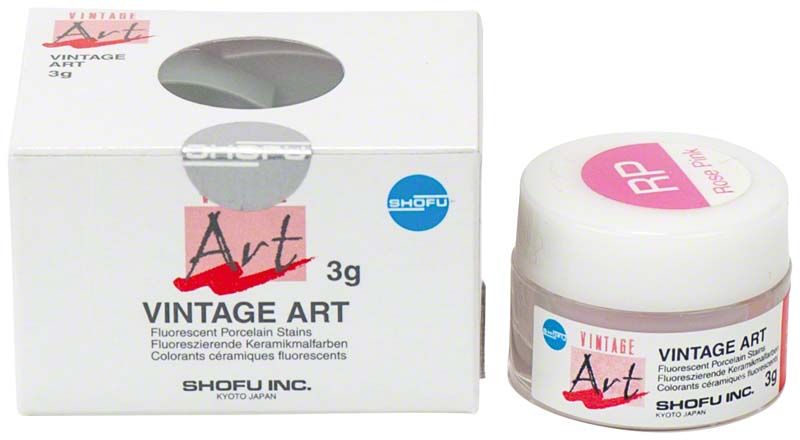 Weiße Verpackung und Glasbehälter mit VINTAGE Art Color Stains in Rose-Pink.