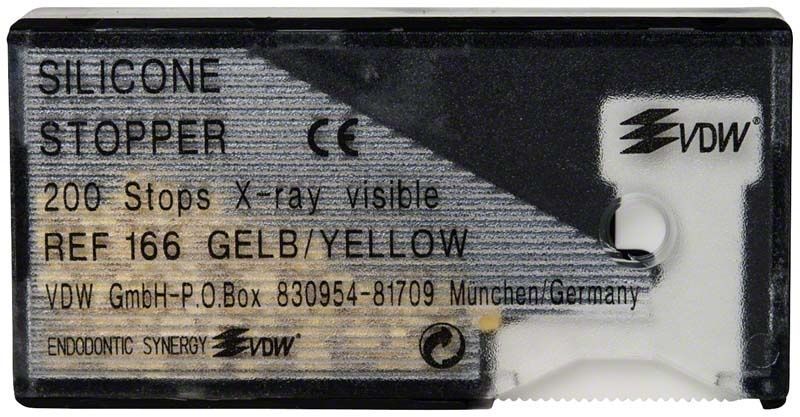 Silikon-Stopper gelb in Verpackung mit Röntgensichtbarkeit.