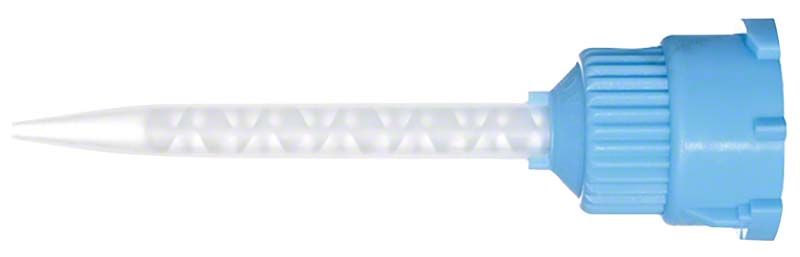 Hochwertige hellblaue Automix Mischkanüle für präzise Materialverarbeitung in der Zahnmedizin.