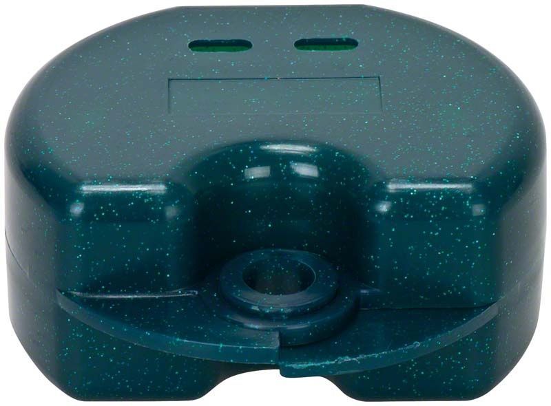 Metallisch-grüne Zahnspangendose mit Glitzereffekt von Medic-Star.