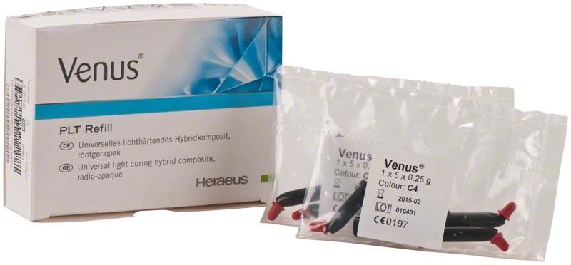 Venus PLT C4 Komposit-Nachfüllpackung mit Einzeltuben und Verpackung.