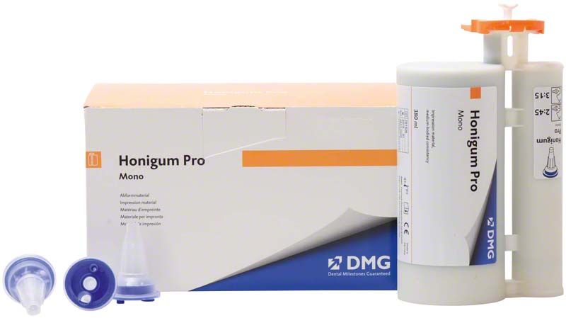 Honigum Pro-Mono Kartusche 380ml mit Mixstar-System und Verpackung.