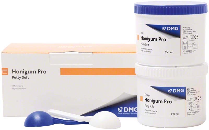 Honigum Pro-Putty Soft Dosen 2 x 450ml mit Dosierlöffeln.