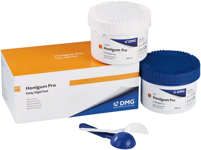 Honigum Pro-Putty Rigid Fast, zwei Dosen à 450ml mit Dosierlöffel.