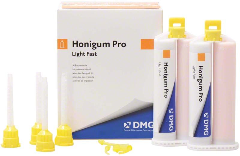 Honigum Pro-Light Fast Kartuschen 2 x 50ml mit gelben Mischkanülen.