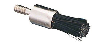 Mini Polierbürste flach mit schwarzem Bürstenkopf und Metallhalterung.