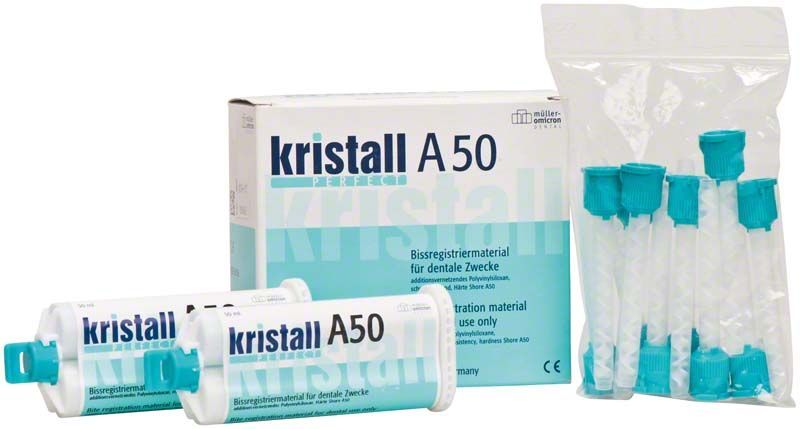 Kristall perfect A50 Silikon Kartuschen mit Verpackung und Zubehör.