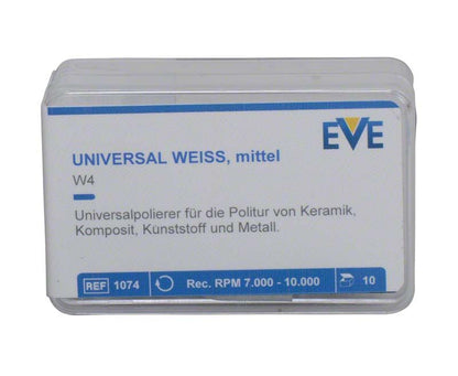 EVE UNIVERSAL Silikonpolierer in Kunststoffbox mit Produktinformationen.