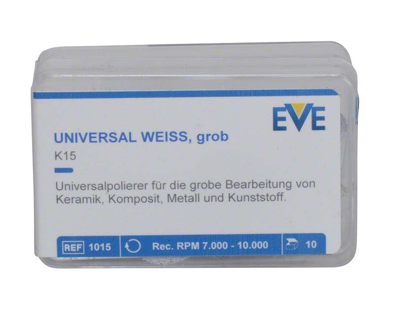 Universalpolierer EVE UNIVERSAL weiß, grob, in Kunststoffbox verpackt.