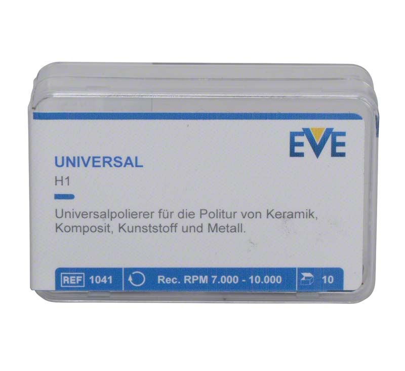 Universalpolierer-Verpackung mit weißem Hintergrund und blauer Aufschrift.