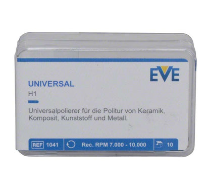 Universalpolierer-Verpackung mit weißem Hintergrund und blauer Aufschrift.