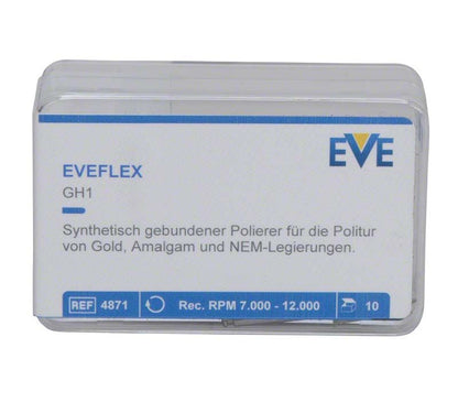 EVEFLEX GH1 Polierer-Box mit Spezifikationen für Dentalanwendungen.