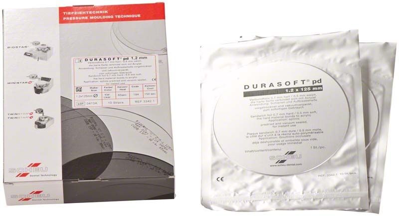 DURASOFT® pd 10er Packung mit Verpackung und Tiefziehfolie sichtbar.