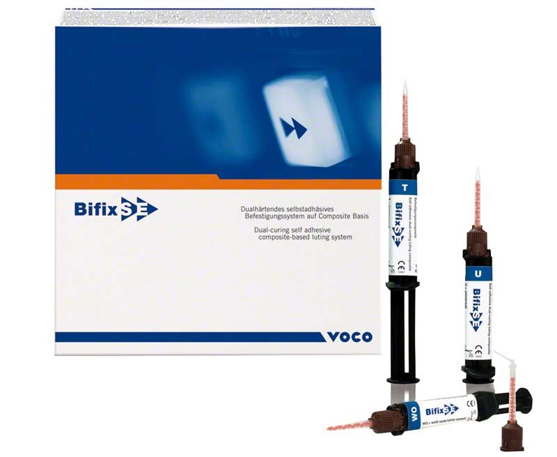 Bifix® SE QuickMix Spritzen Set mit Verpackung und zwei Applikationsspritzen.