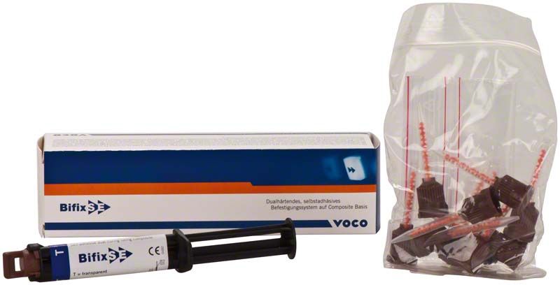Bifix® SE QuickMix Spritze transparent mit Verpackung und Zubehör.