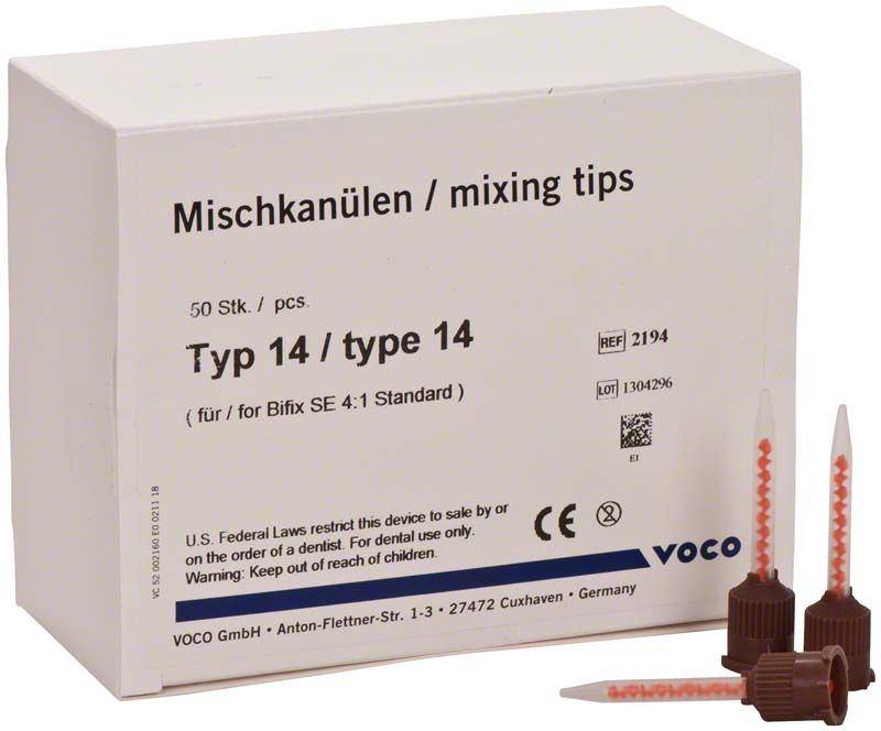 Mischkanülen Typ 14 Packung mit 50 Mixingtips für Bifix SE.