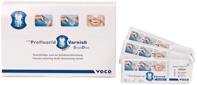 VOCO Profluorid® Varnish SingleDose Verpackung mit Melonengeschmack.