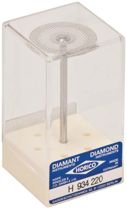 Diamantscheibe H 934 220 in transparenter Schutzhülle.