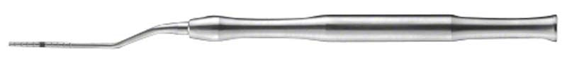 Bajonettförmiger OSTEOTOM Knochenspreizer, Ø 2,2 mm, in Metalloptik.