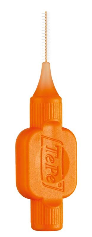 Orange Interdentalbürste Original mit ergonomischem Griff und Kunststoffummantelung.